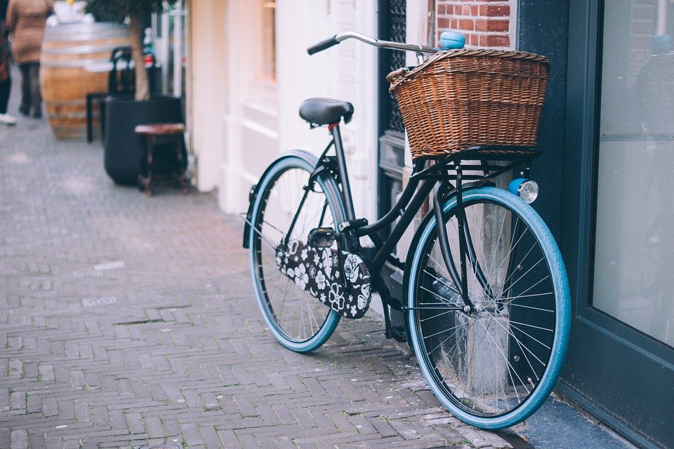 Bicycle, Bike, Parked, Basket, Bell, Cycle, Outdoors